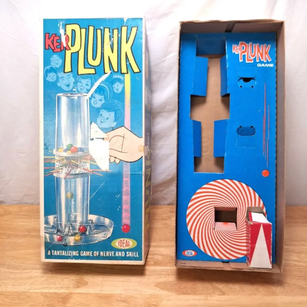 Vintage 1967 Ideal KerPlunk Game With Marbles & Sticks In Original Box